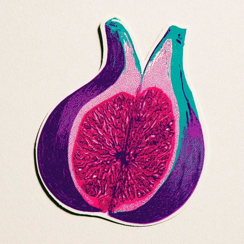 Retro Risograph Autumn Fruit Stickers