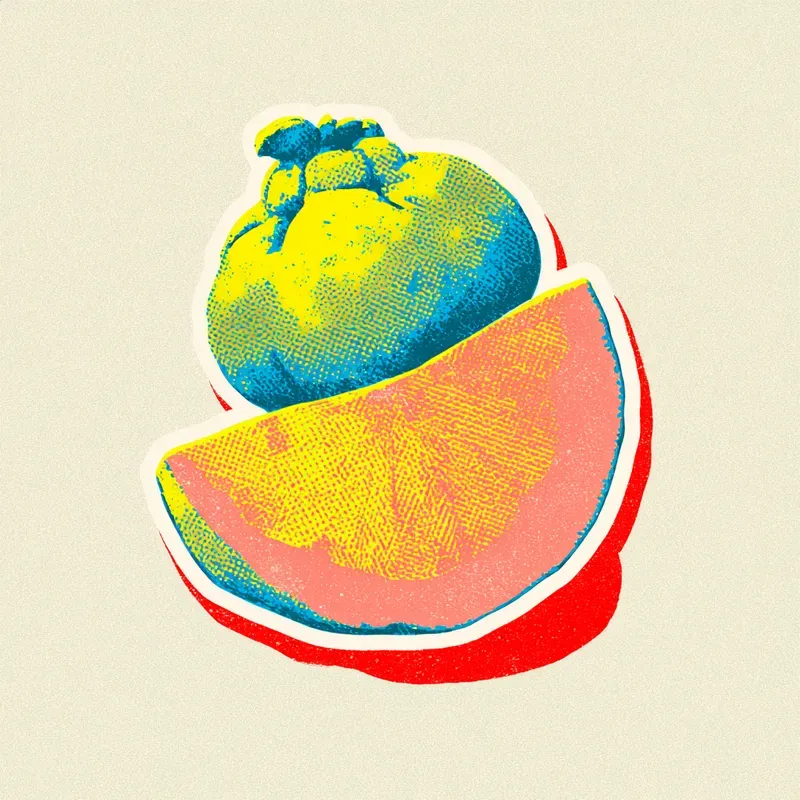 Retro Risograph Autumn Fruit Stickers