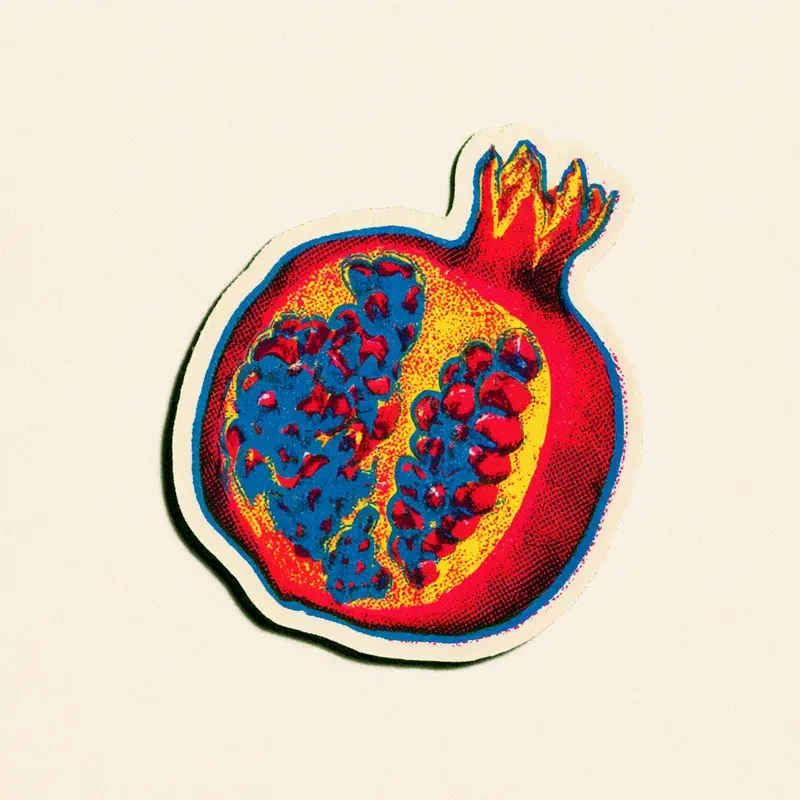 Retro Risograph Autumn Fruit Stickers