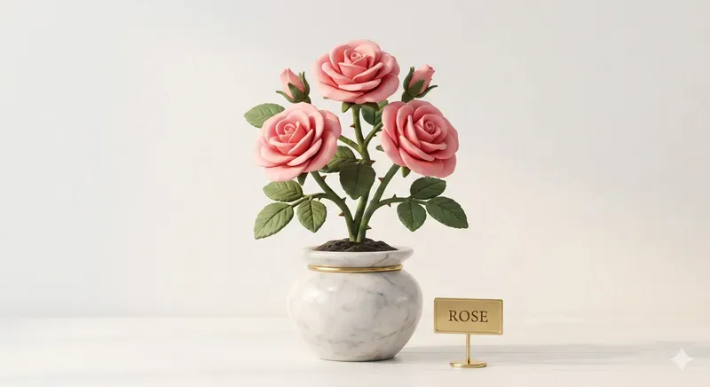 3D Clay Flowers With Custom Nameplates