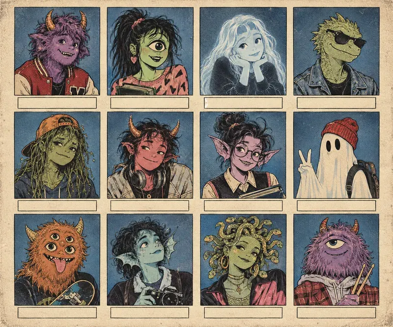 Monster School Yearbook Characters