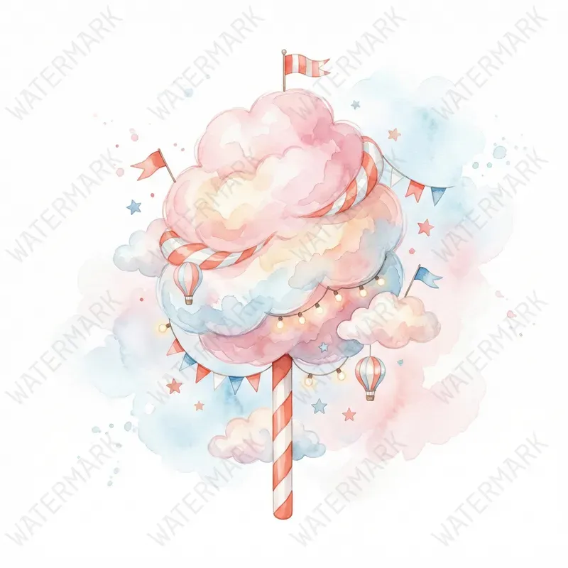 Circus Watercolor Art Nursery Clipart