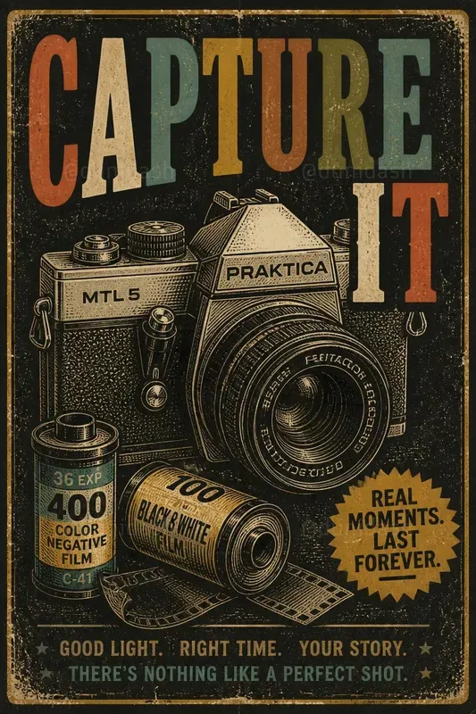 Vintage Distressed Object Poster Makers