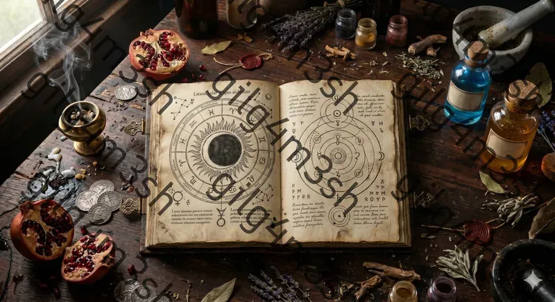 The Alchemists Grimoire Flatlays