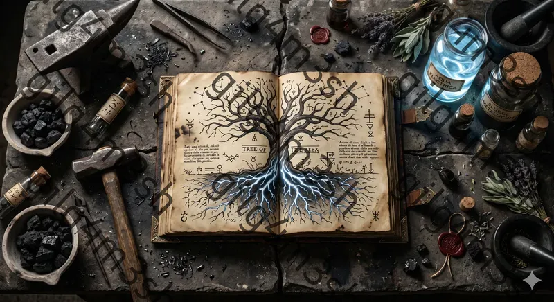 The Alchemists Grimoire Flatlays