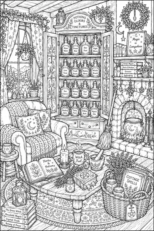 Printable Cozy Home Line Art