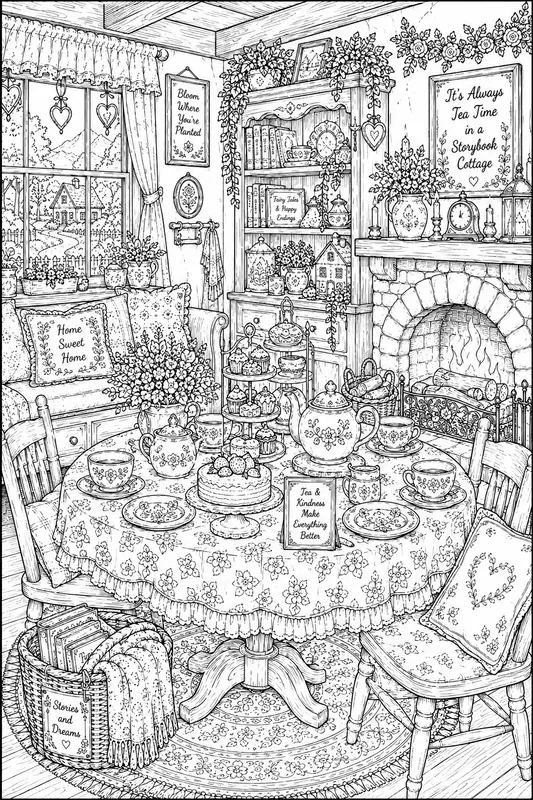 Printable Cozy Home Line Art