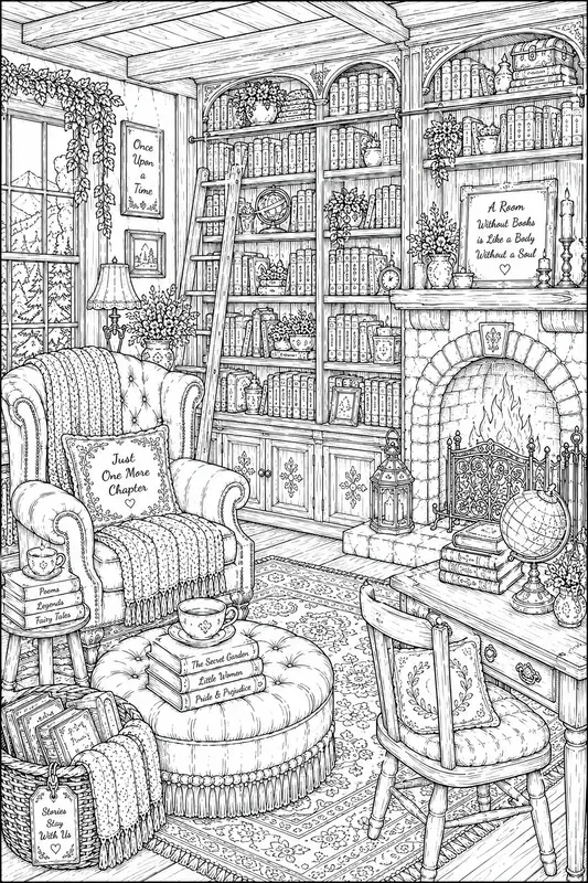 Printable Cozy Home Line Art