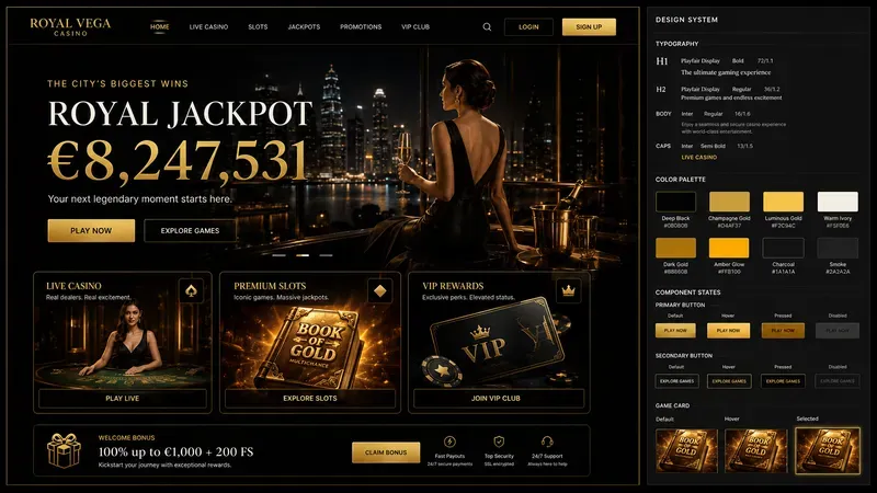 Premium Online Casino Homepage Generator