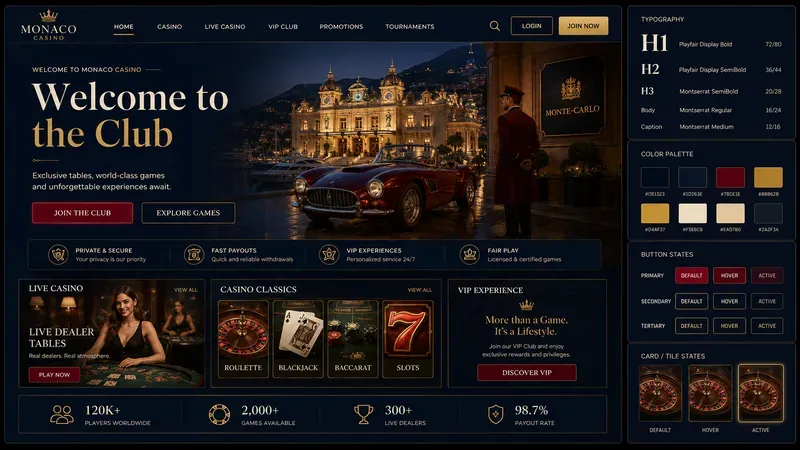 Premium Online Casino Homepage Generator