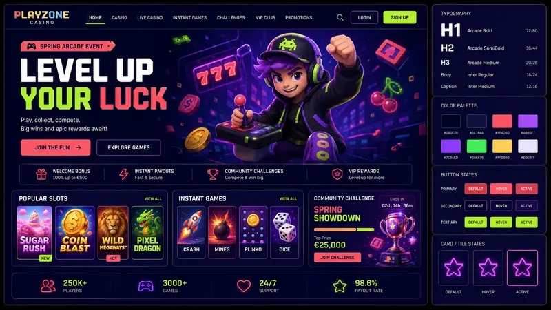 Premium Online Casino Homepage Generator