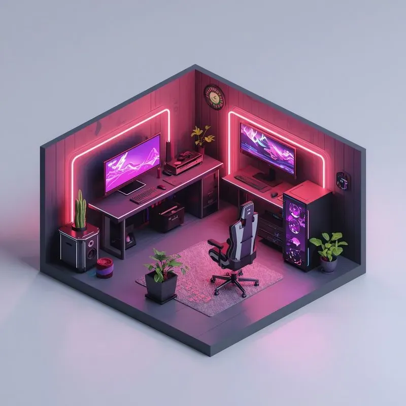 Isometric 3D Gaming Room Builders