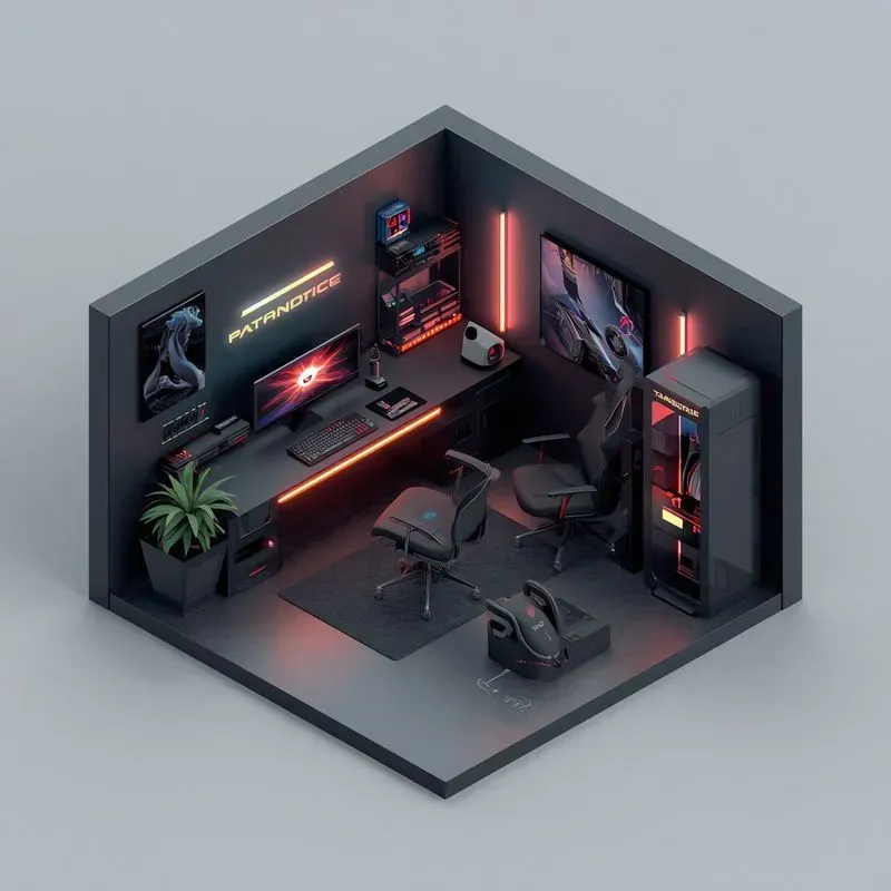 Isometric 3D Gaming Room Builders