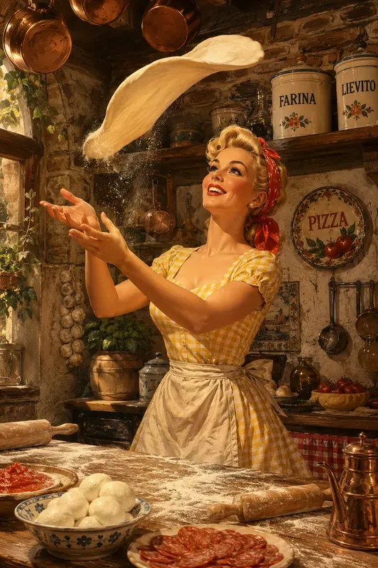 Dynamic Retro Italian Kitchen Pin Ups