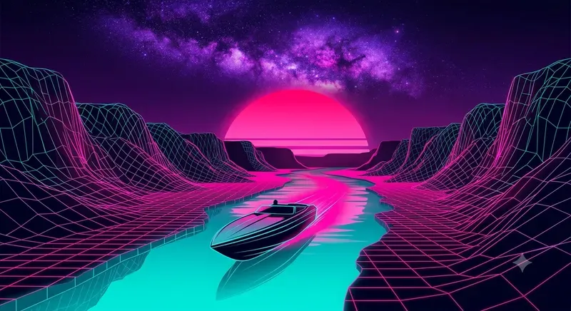 80s Retro Synthwave Outrun Art
