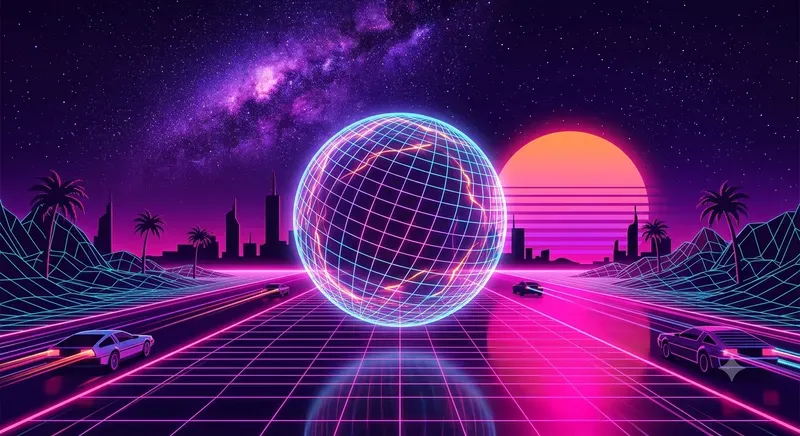 80s Retro Synthwave Outrun Art