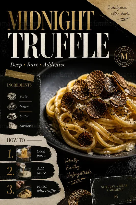 Chaotic Luxury Recipe Poster Generator