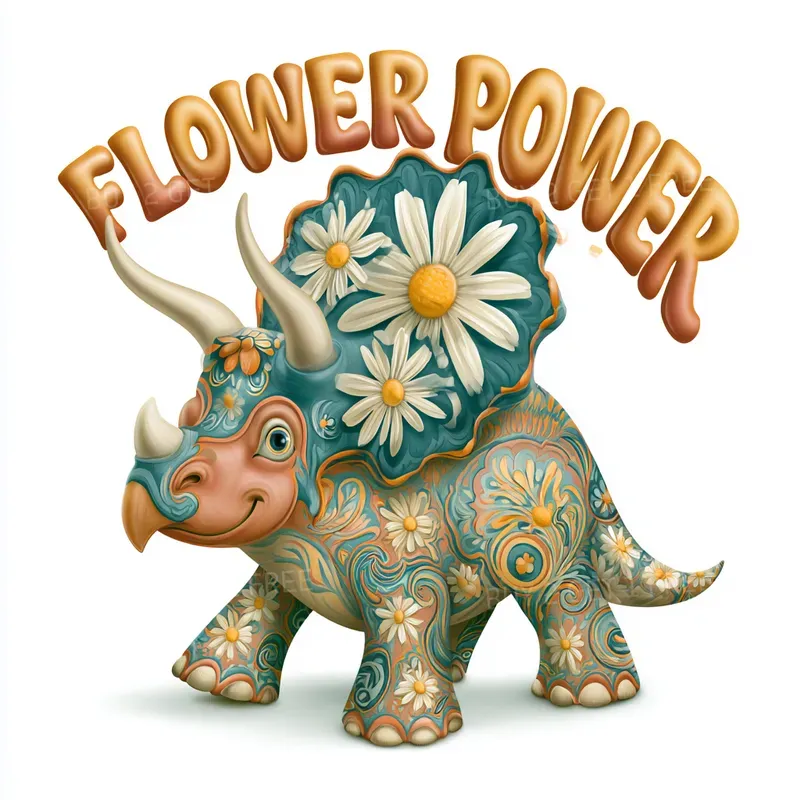 Retro Groovy Dinosaurs Clipart