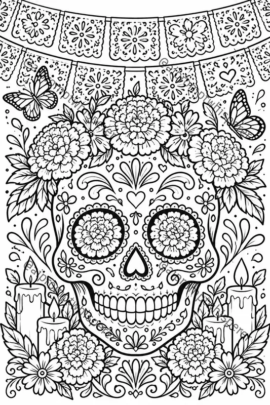 Mexican Dia De Los Muertos Coloring Books