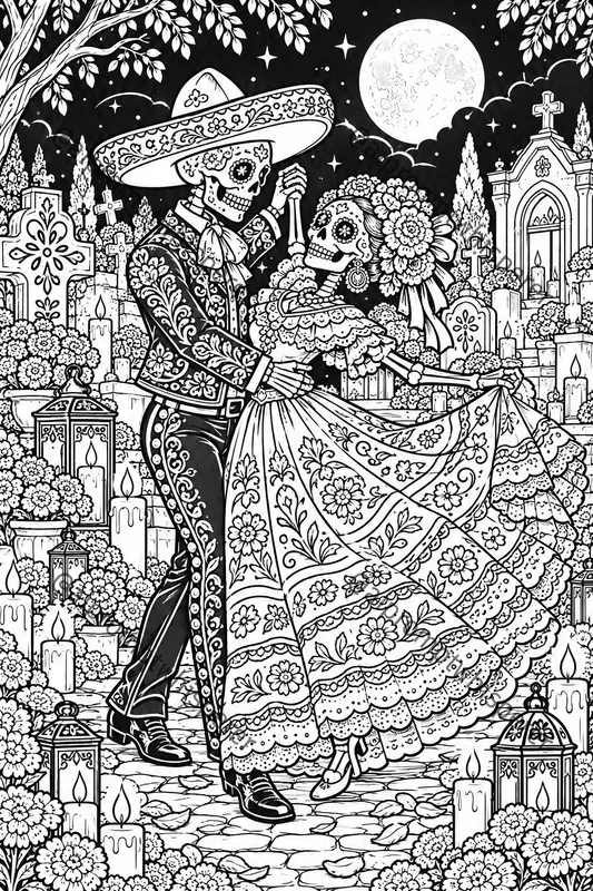 Mexican Dia De Los Muertos Coloring Books