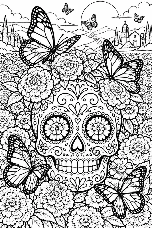 Mexican Dia De Los Muertos Coloring Books
