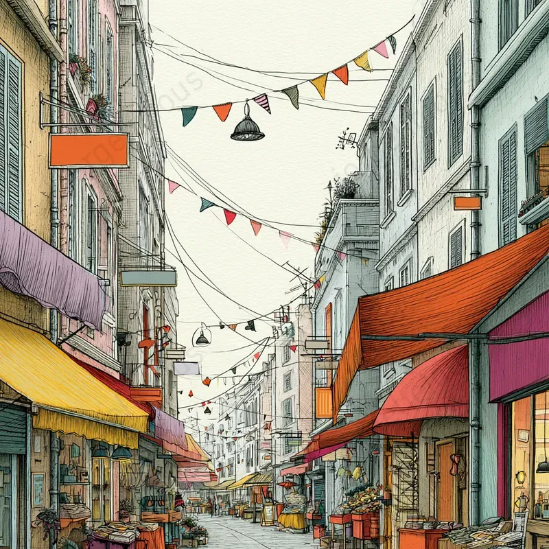 Illustrated Travel Sketch Art