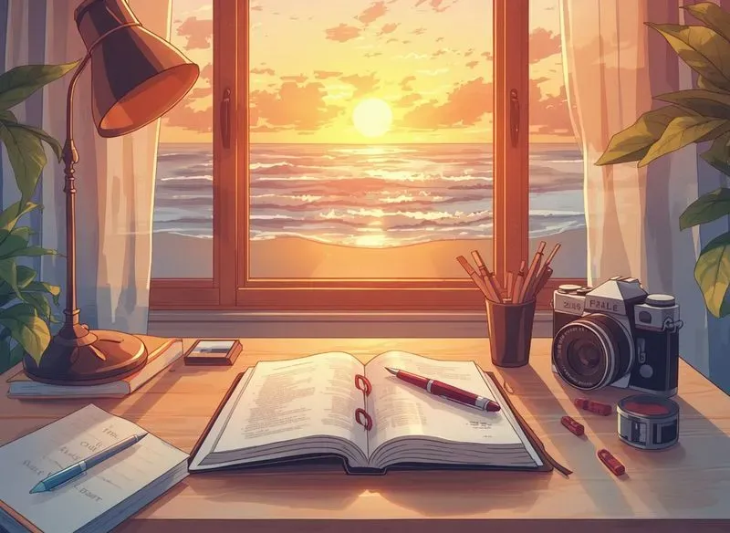 Aesthetic Lofi Desk Study Scenes