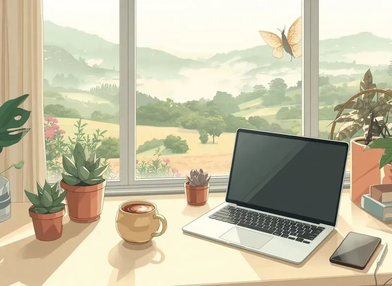 Aesthetic Lofi Desk Study Scenes