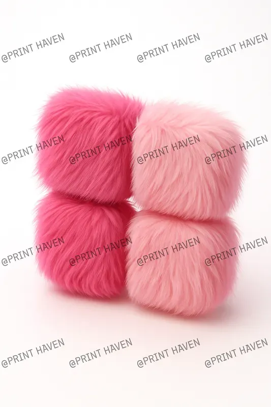 Pink Fur 3D Icons