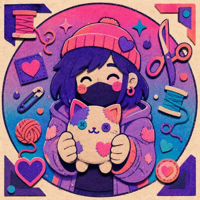 Vaporwave Paper Avatar Cutouts