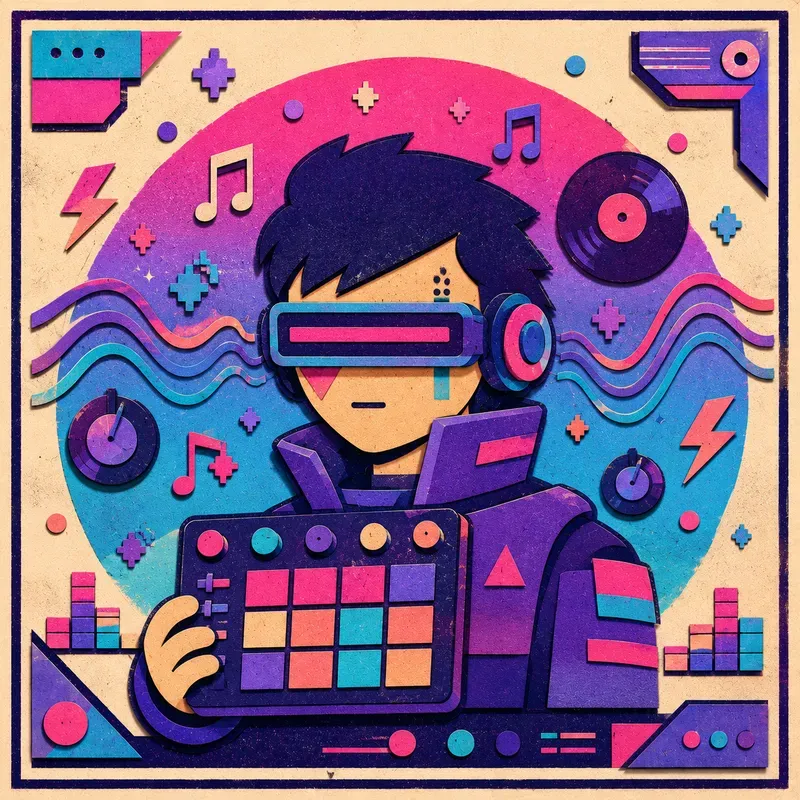 Vaporwave Paper Avatar Cutouts