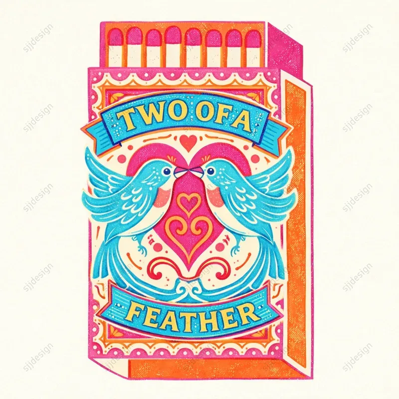 Vintage Matchbox Valentine Love Art