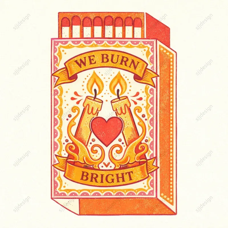 Vintage Matchbox Valentine Love Art