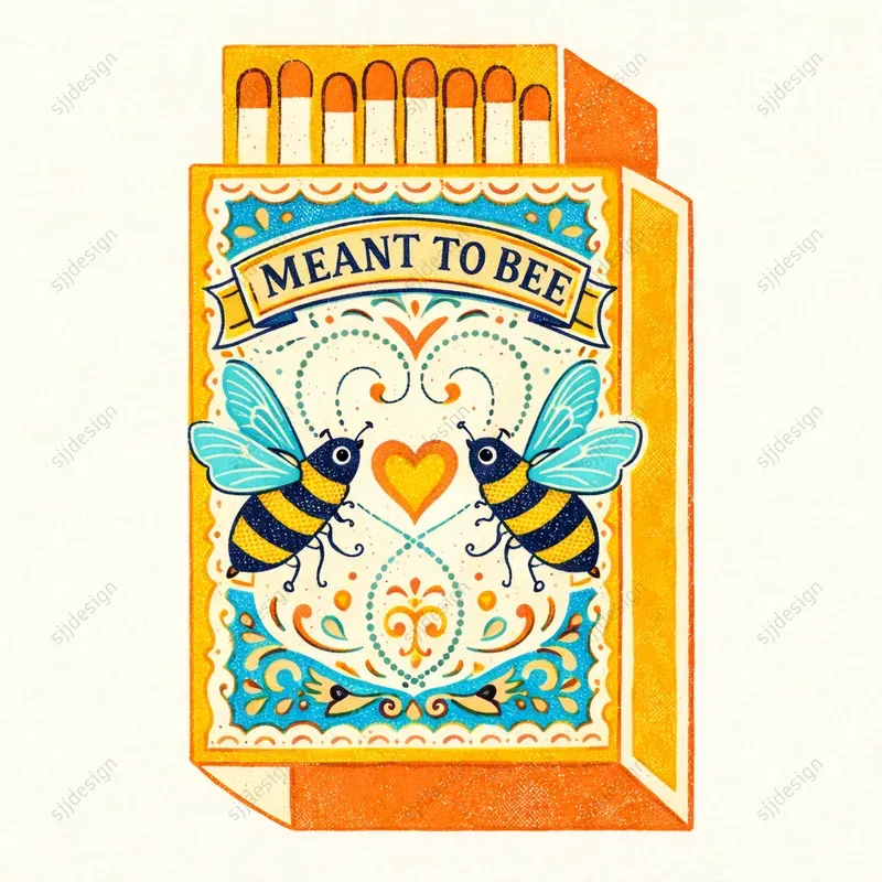 Vintage Matchbox Valentine Love Art
