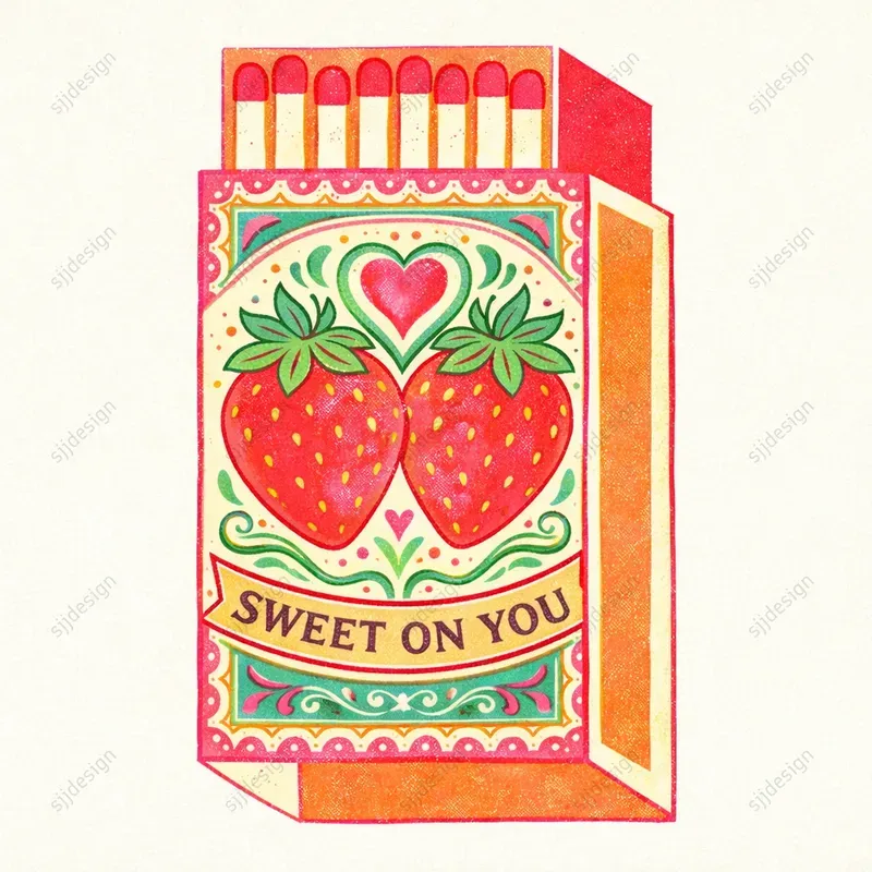 Vintage Matchbox Valentine Love Art