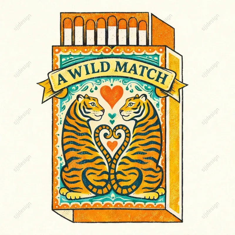 Vintage Matchbox Valentine Love Art