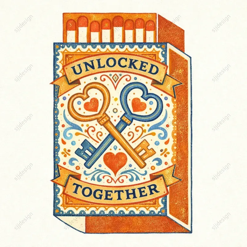 Vintage Matchbox Valentine Love Art