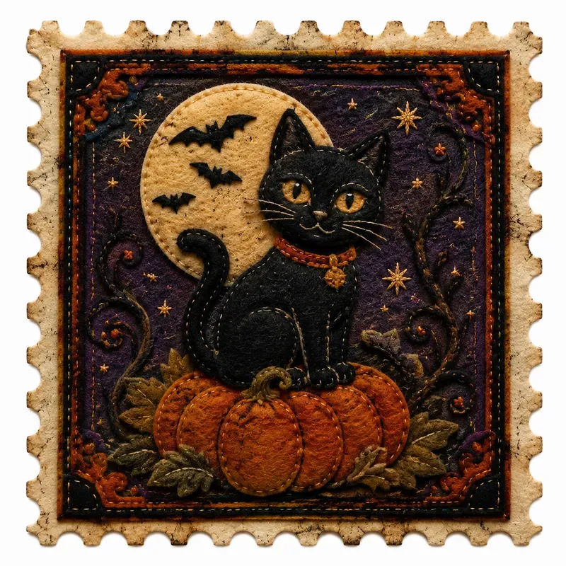 Halloween Felt Stamp Ephemera Generator