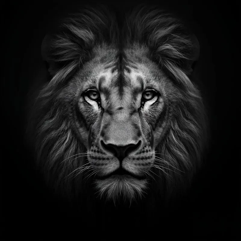 Majestic Monochrome Lion Portraits