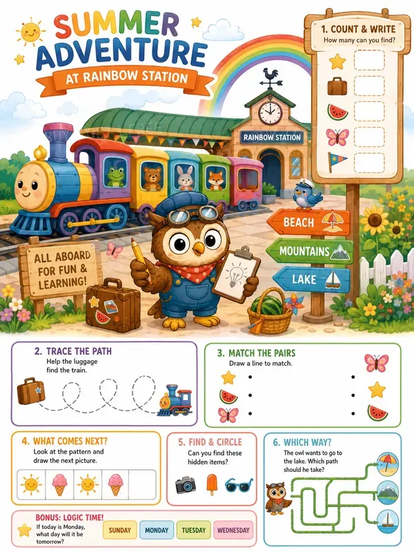 Summer Kids Activity Pages Fun