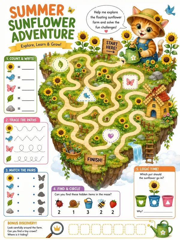 Summer Kids Activity Pages Fun