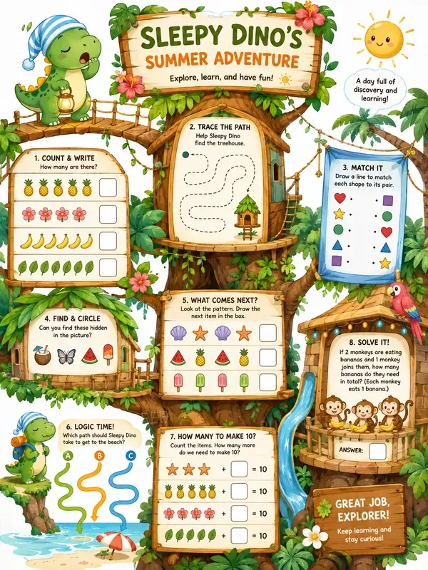 Summer Kids Activity Pages Fun