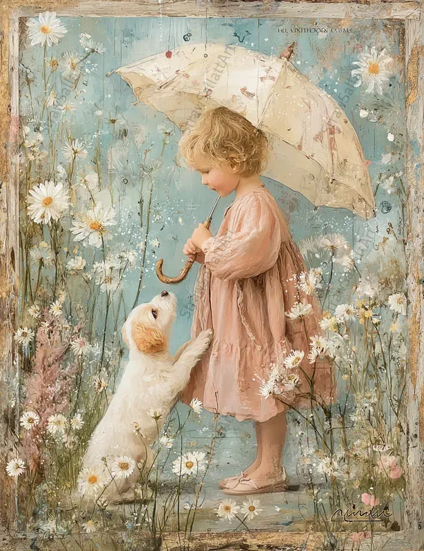 Rainy Day Spring Junk Journal Print Art