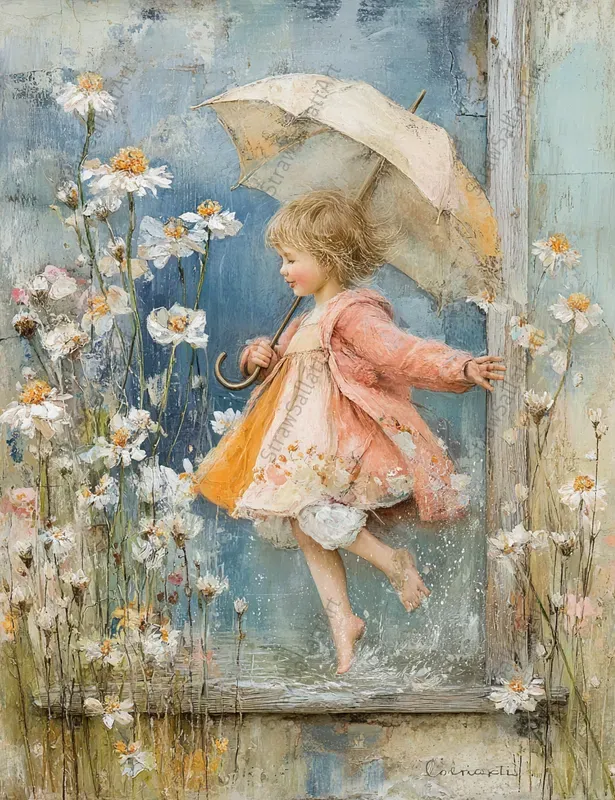 Rainy Day Spring Junk Journal Print Art