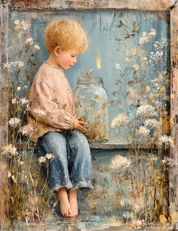 Rainy Day Spring Junk Journal Print Art