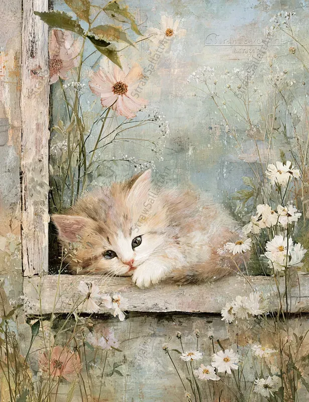 Rainy Day Spring Junk Journal Print Art