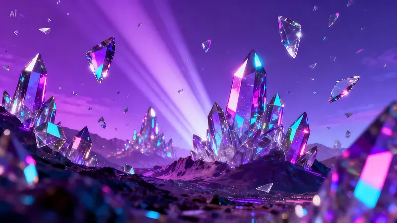 Ultra Neon Surreal Crystal Landscapes