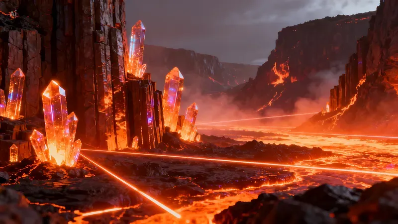 Ultra Neon Surreal Crystal Landscapes