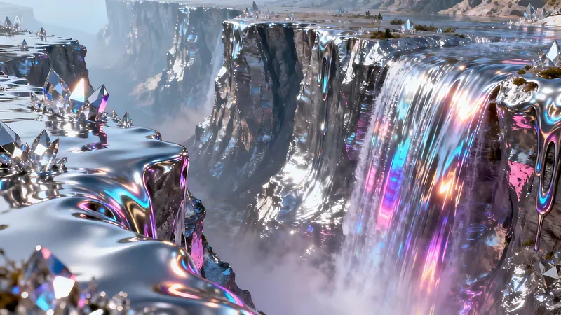 Ultra Neon Surreal Crystal Landscapes
