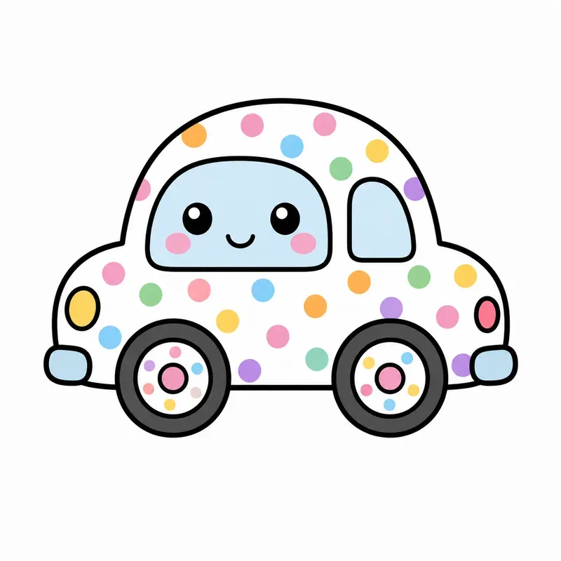 Kawaii Pastel Dots Characters